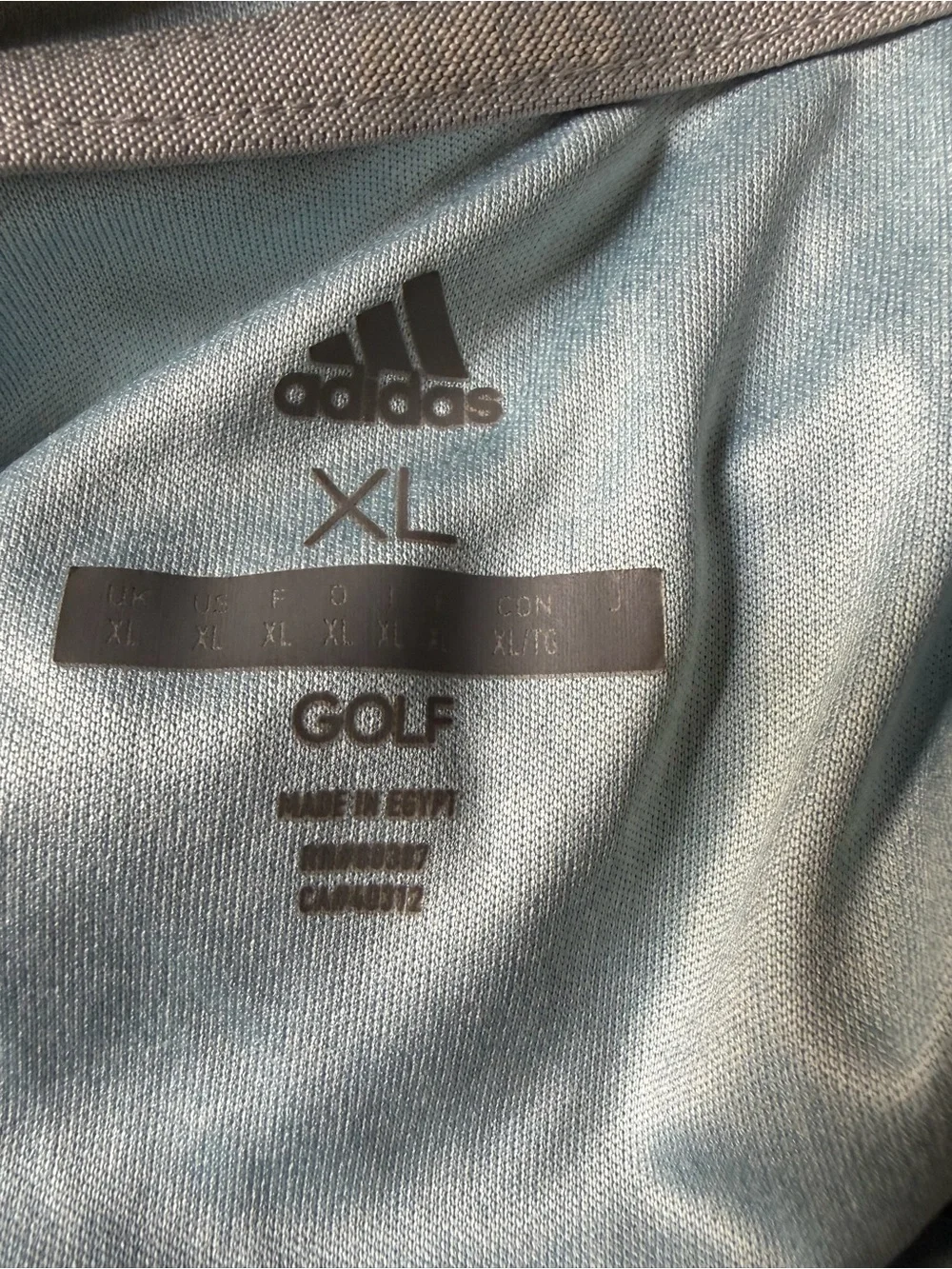 Adidas golf polo shirt men’s extra large blue striped performance top
